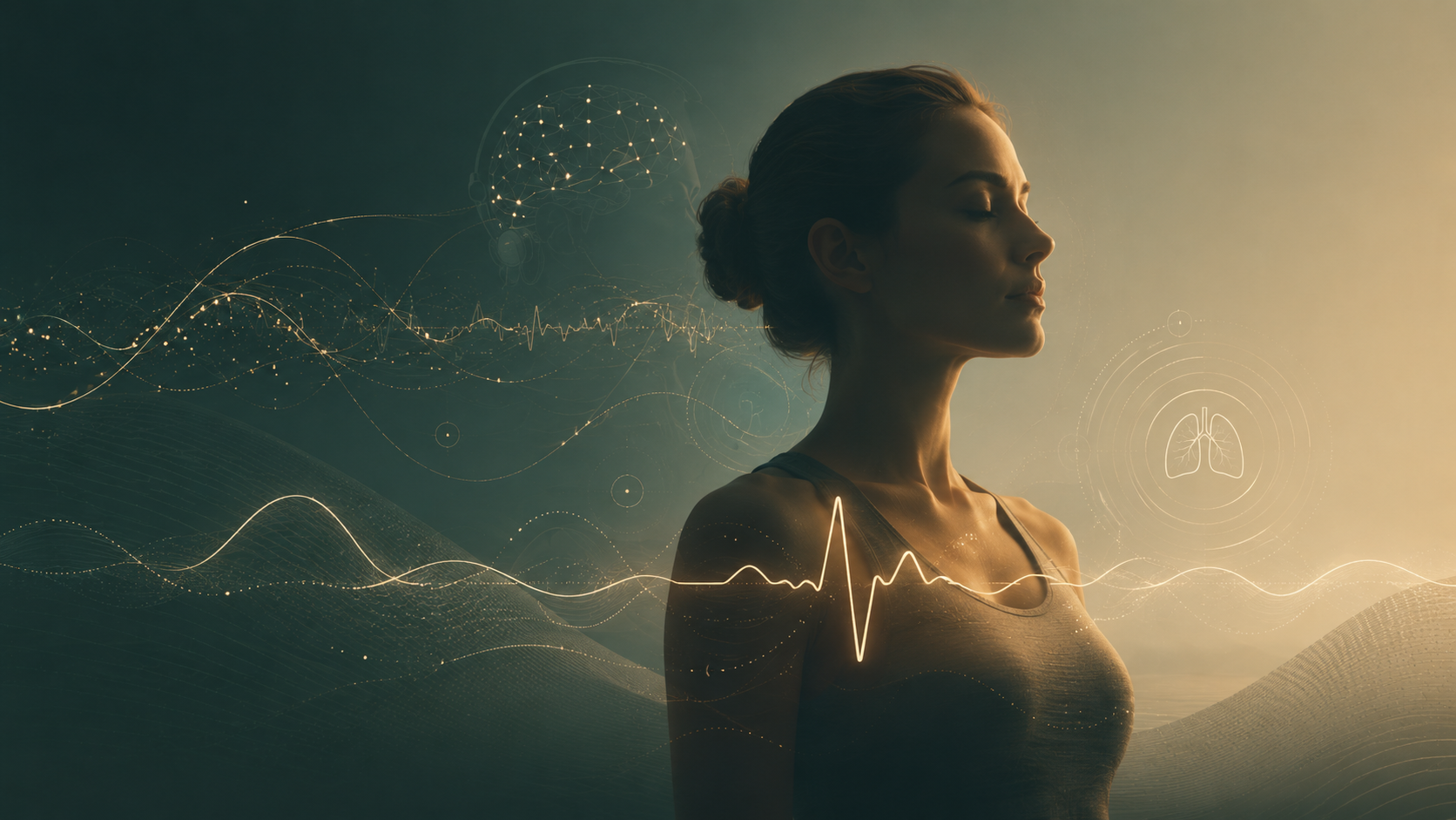 High-end neuroscience-informed wellness assessment scene